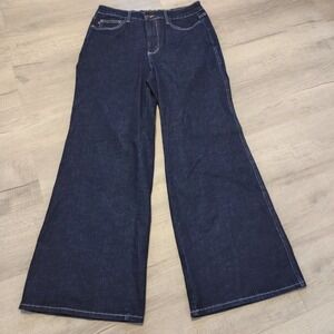 Judy Blue Los Angeles Womens 16W Retro Wide Leg Jeans Dark Wash Stretch